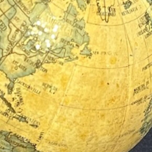 Vintage World Globe Map Hanging Ornament Christmas Paper Glitter 4" - Picture 7 of 8